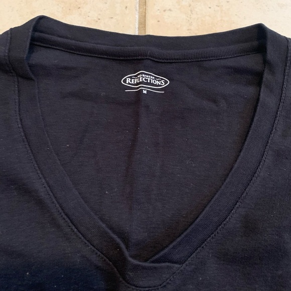 Reflections Black V-Neck Long Sleeve Shirt Size M - Picture 3 of 5